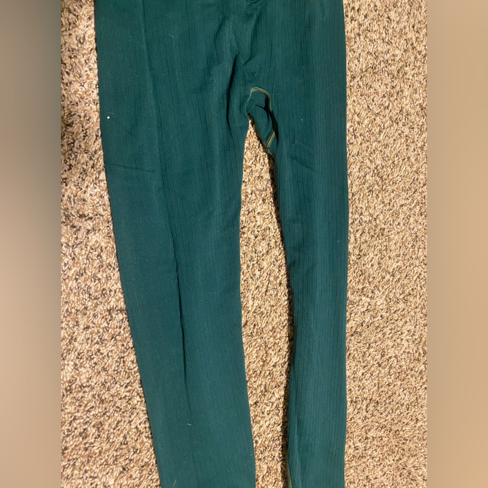 Victorias Secret PINK ribbed green colored leggings. Great condition